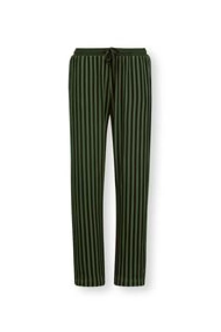 Broeken-Pip Studio Lange Broek Sumo Stripe Donker Groen