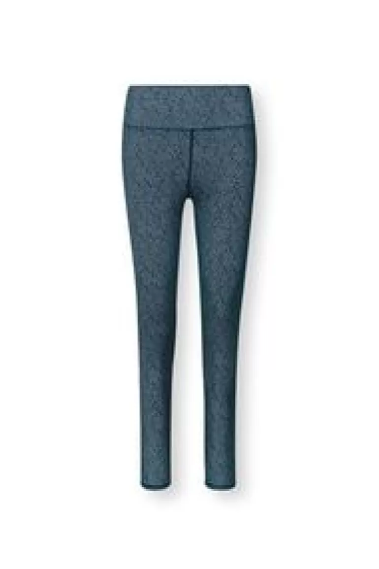 Sportbroeken-Pip Studio Lange Sportlegging Leafy Dots Blauw