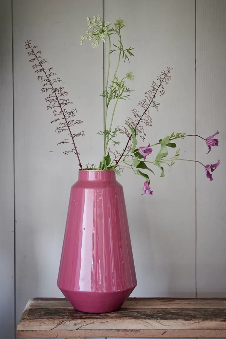 Grote Vazen-Pip Studio Metalen Vaas 36 Cm Roze