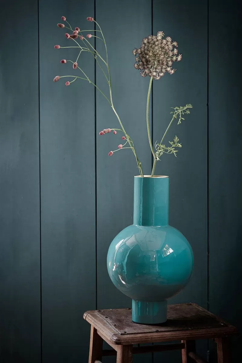 Store Pip Studio Metalen Vaas Donker 40 Cm Groen