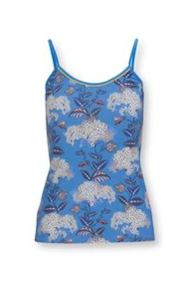 Tops-Pip Studio Mouwloze Top Flora Firenze Kobalt Blauw