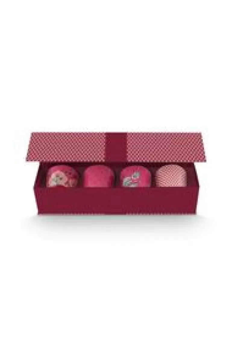 Sets Porseleinen Sets-Pip Studio Oriental Flower Festival Set/4 Mokken Donker Roze