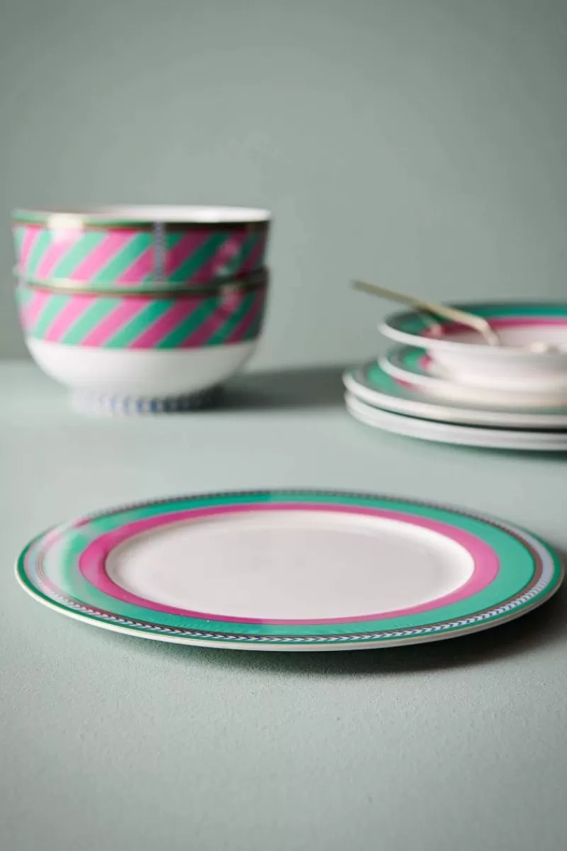 Shop Pip Studio Pip Chique Stripes Dinerbord Roze/Groen 28Cm