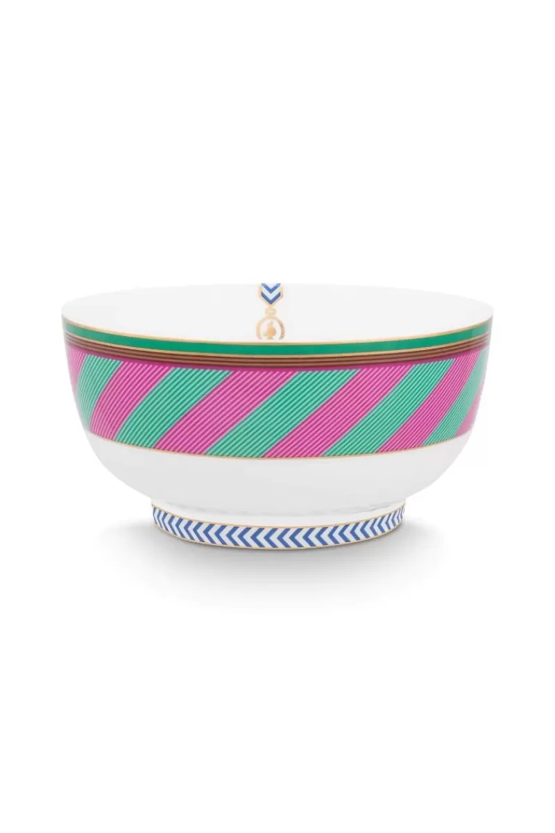 Clearance Pip Studio Pip Chique Stripes Kom Roze/Groen 15.5Cm