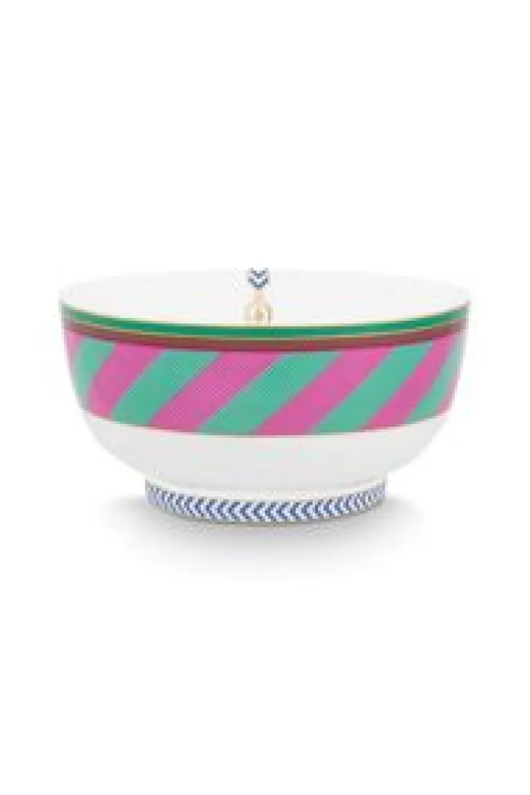 Kommen-Pip Studio Pip Chique Stripes Kom Roze/Groen 15.5Cm