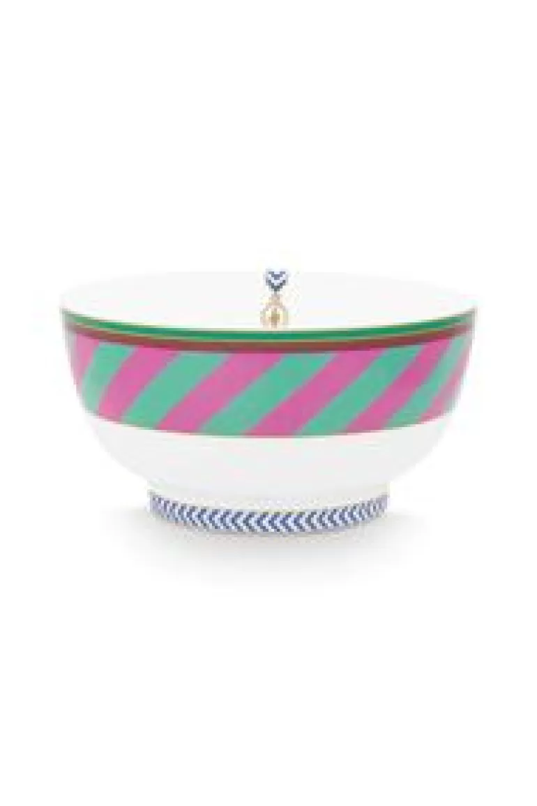 Kommen-Pip Studio Pip Chique Stripes Kom Roze/Groen 18Cm