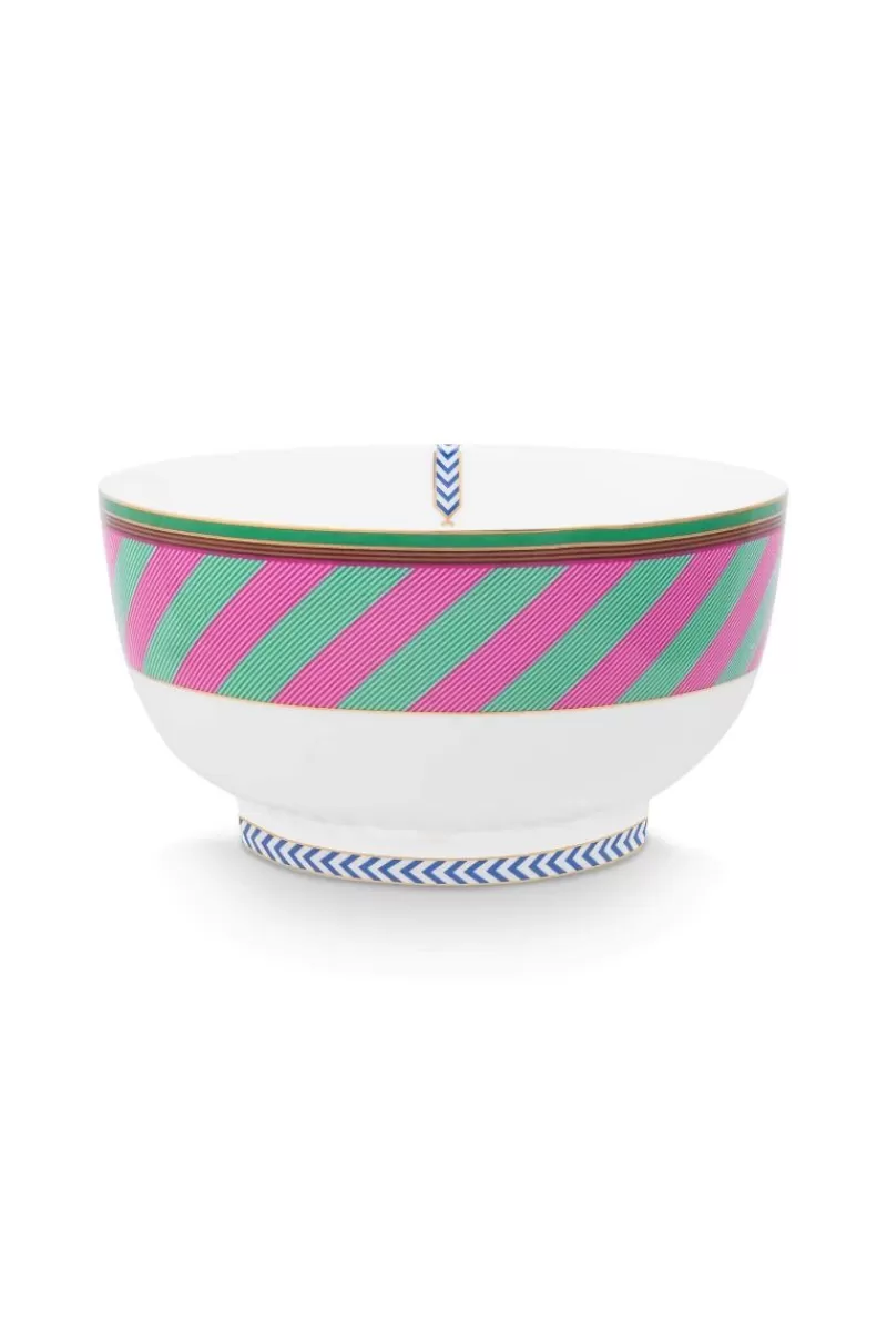 Outlet Pip Studio Pip Chique Stripes Kom Roze/Groen 20.5Cm