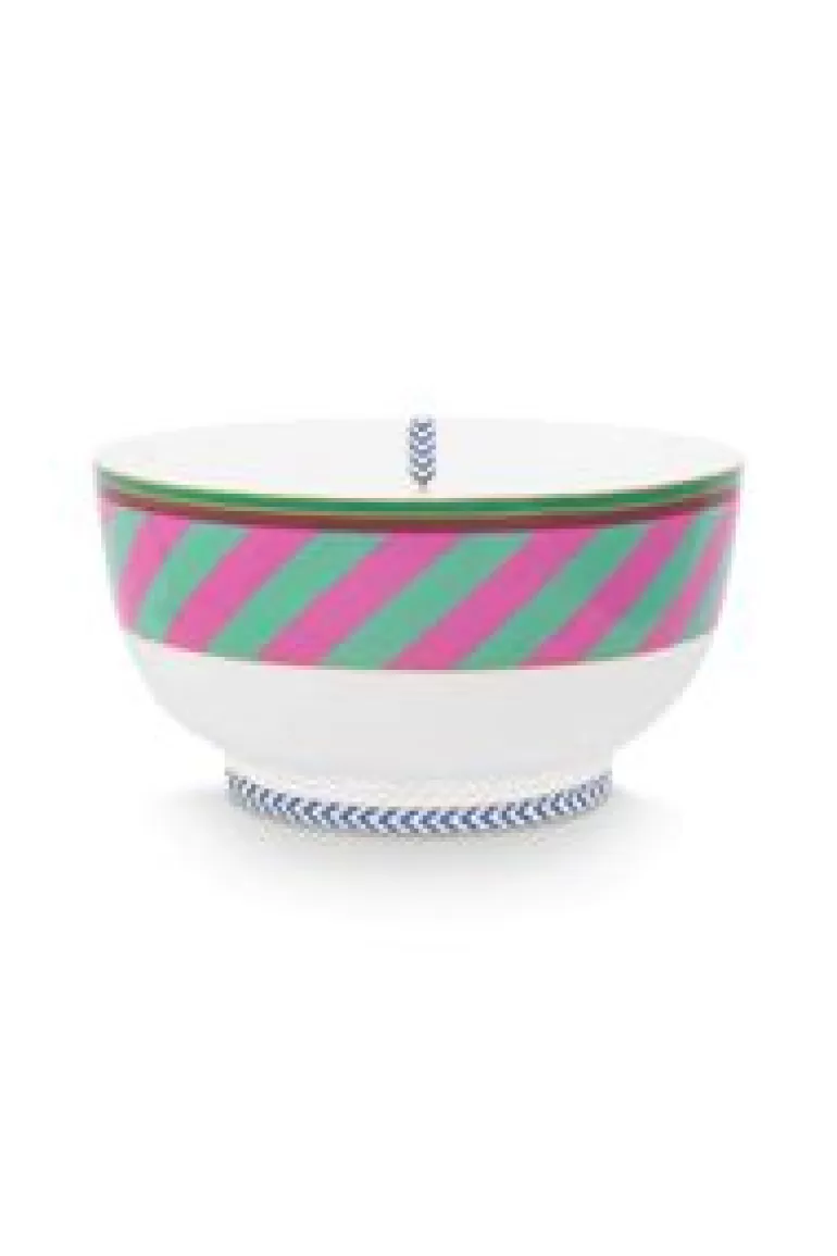 Kommen-Pip Studio Pip Chique Stripes Kom Roze/Groen 20.5Cm