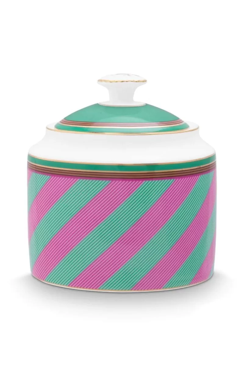 New Pip Studio Pip Chique Stripes Suikerpot Roze/Groen