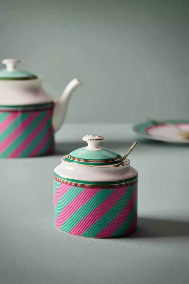 New Pip Studio Pip Chique Stripes Suikerpot Roze/Groen