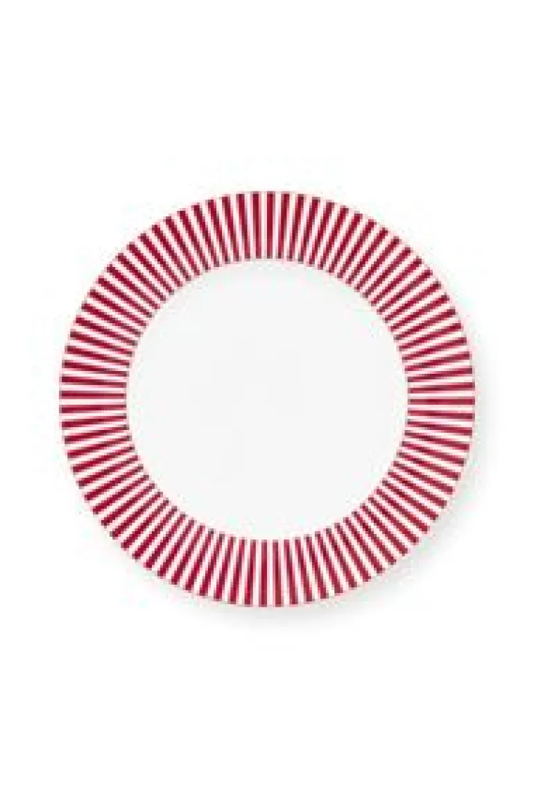 Dinerborden-Pip Studio Royal Stripes Dinerbord Donker 26.5Cm Roze