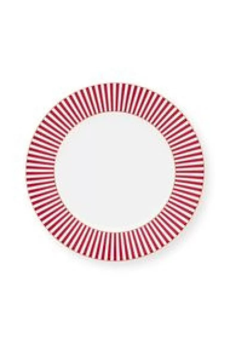 Gebaksborden-Pip Studio Royal Stripes Gebaksbord Donker 17Cm Roze