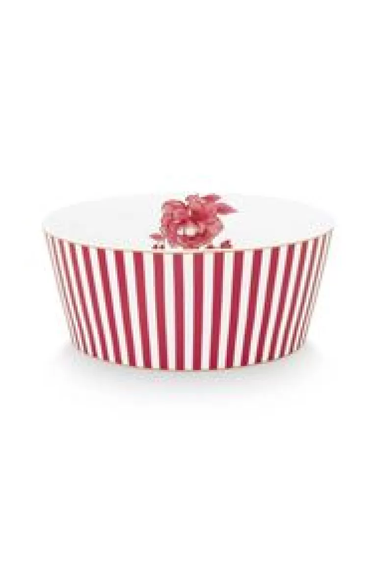 Kommen-Pip Studio Royal Stripes Kom Donker 15Cm Roze