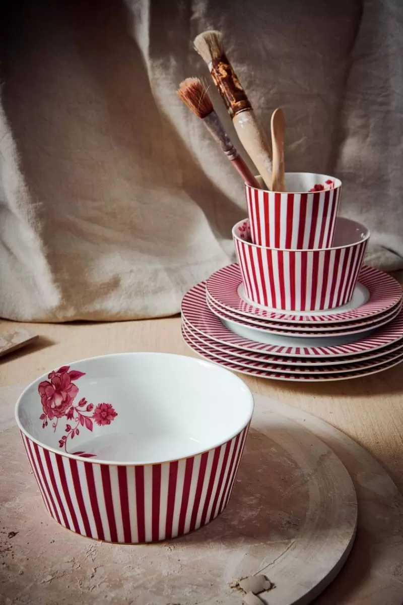 Best Pip Studio Royal Stripes Kom Donker 15Cm Roze