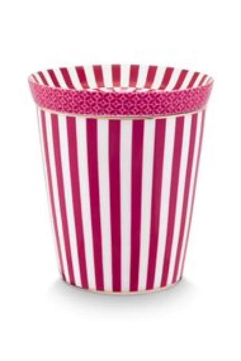 Sets Porseleinen Sets-Pip Studio Royal Stripes Mok & Theetip Donker Roze