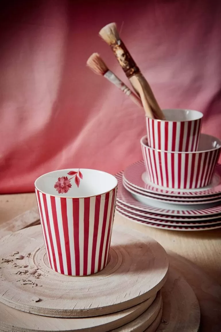 Koffiemokken-Pip Studio Royal Stripes Mok Donker Roze