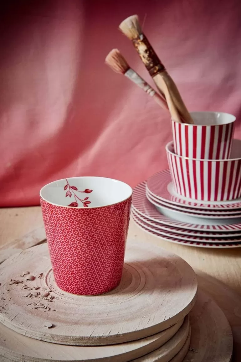 Koffiemokken-Pip Studio Royal Stripes Mok Tegels Donker Roze