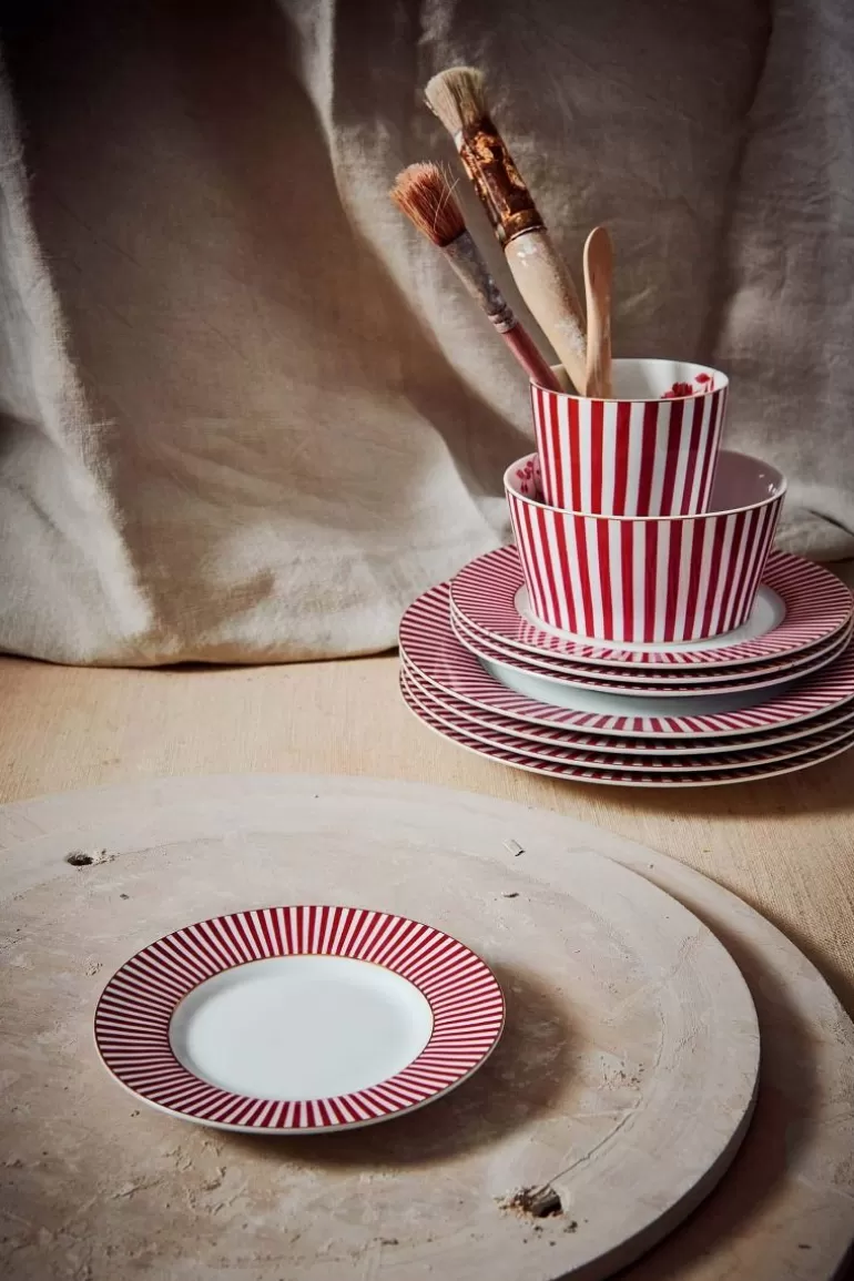 Gebaksborden-Pip Studio Royal Stripes Petit Four Donkerroze 12Cm