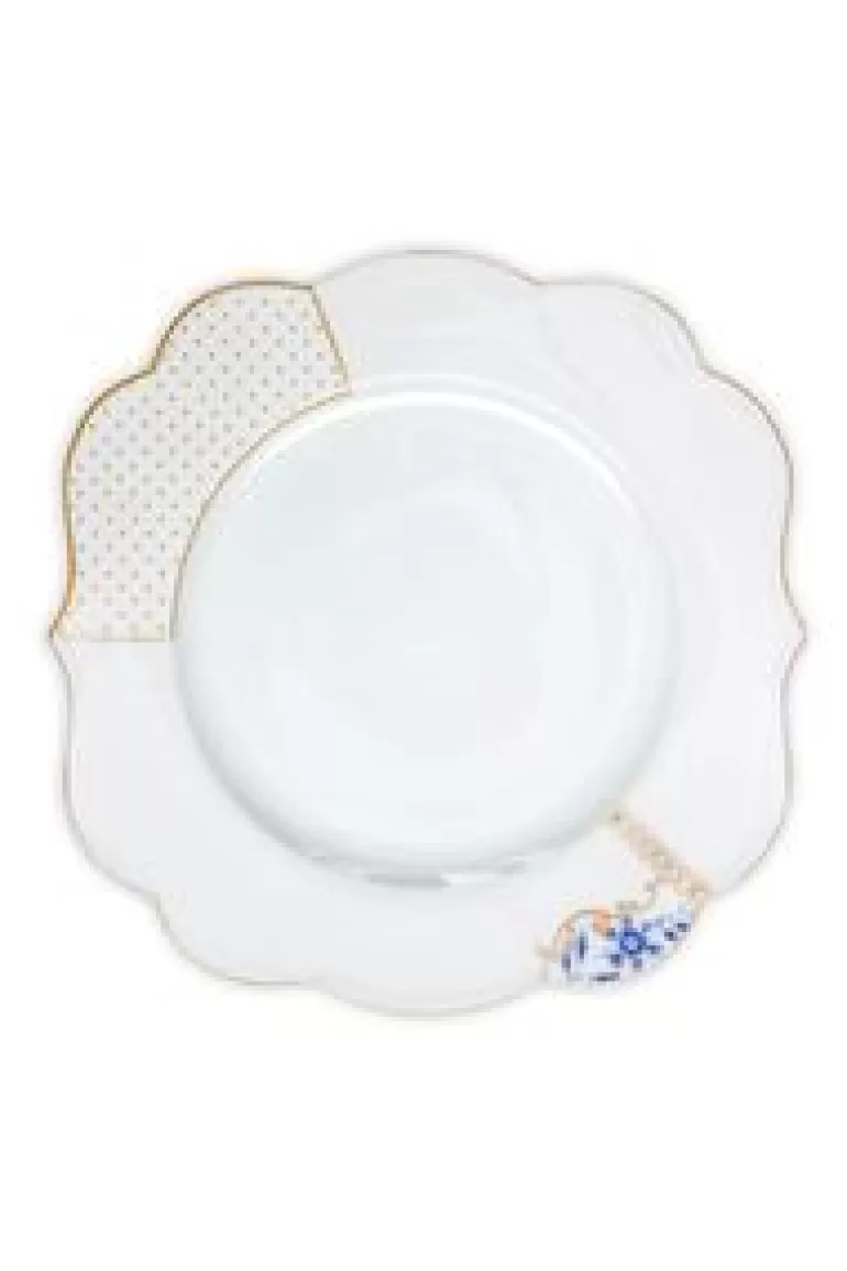 Dinerborden-Pip Studio Royal White Dinerbord Golden Dots 28 Cm