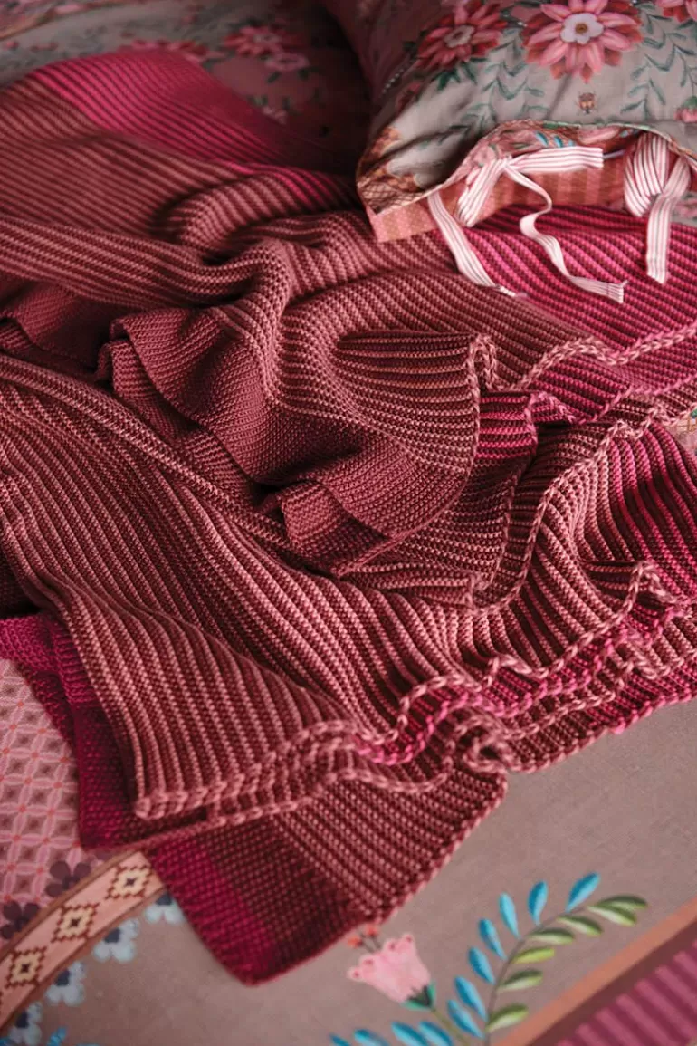 Plaids/Quilts-Pip Studio Throw Blockstripe Roze