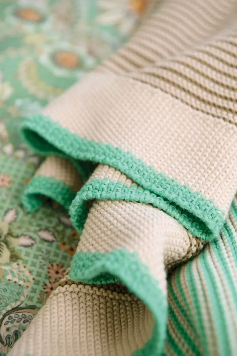 Plaids/Quilts-Pip Studio Throw Blockstripe Licht Groen