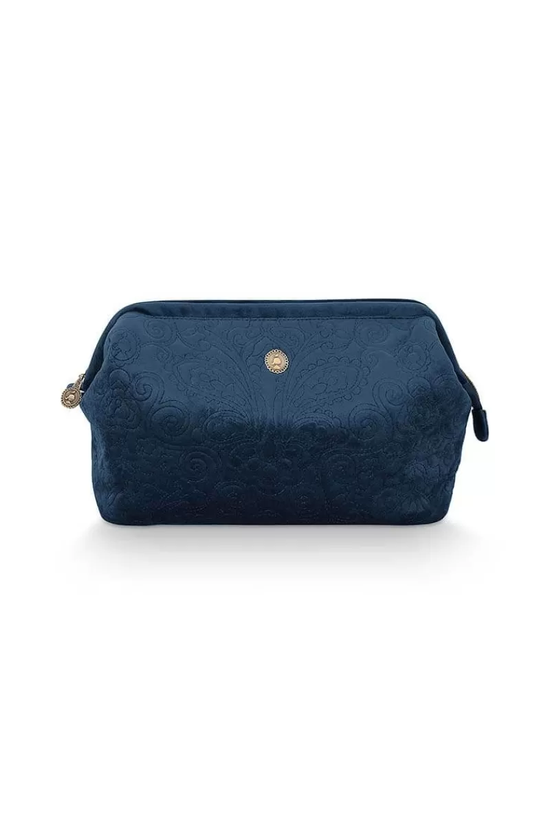 Hot Pip Studio Toilettas Buidel Extra Groot Velvet Quiltey Days Blauw