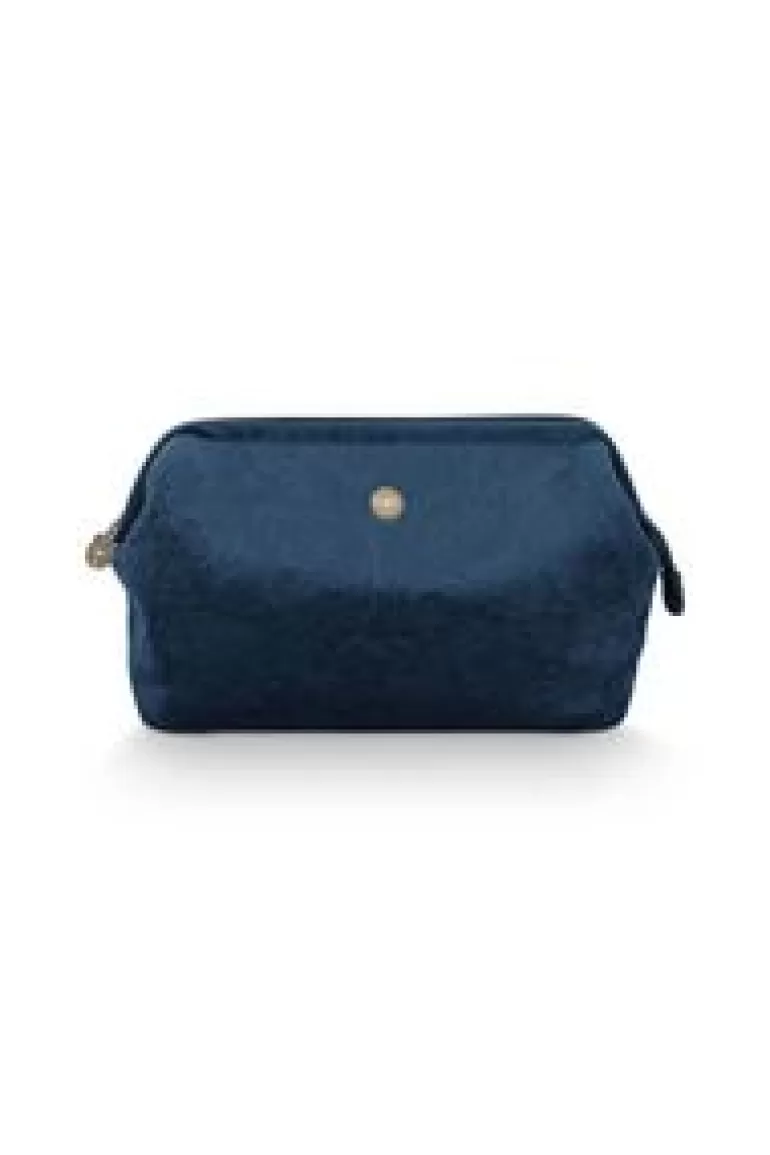 Beauty Cases-Pip Studio Toilettas Buidel Extra Groot Velvet Quiltey Days Blauw