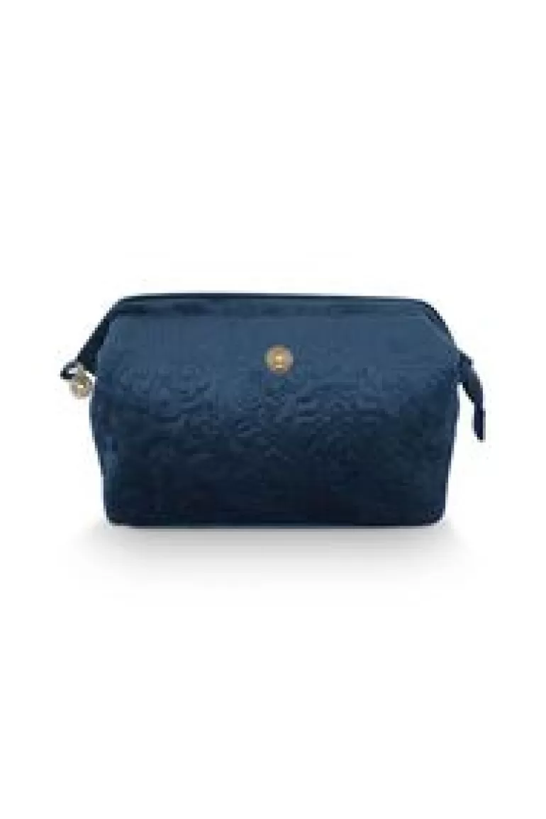 Toilettassen-Pip Studio Toilettas Buidel Groot Velvet Quiltey Days Blauw