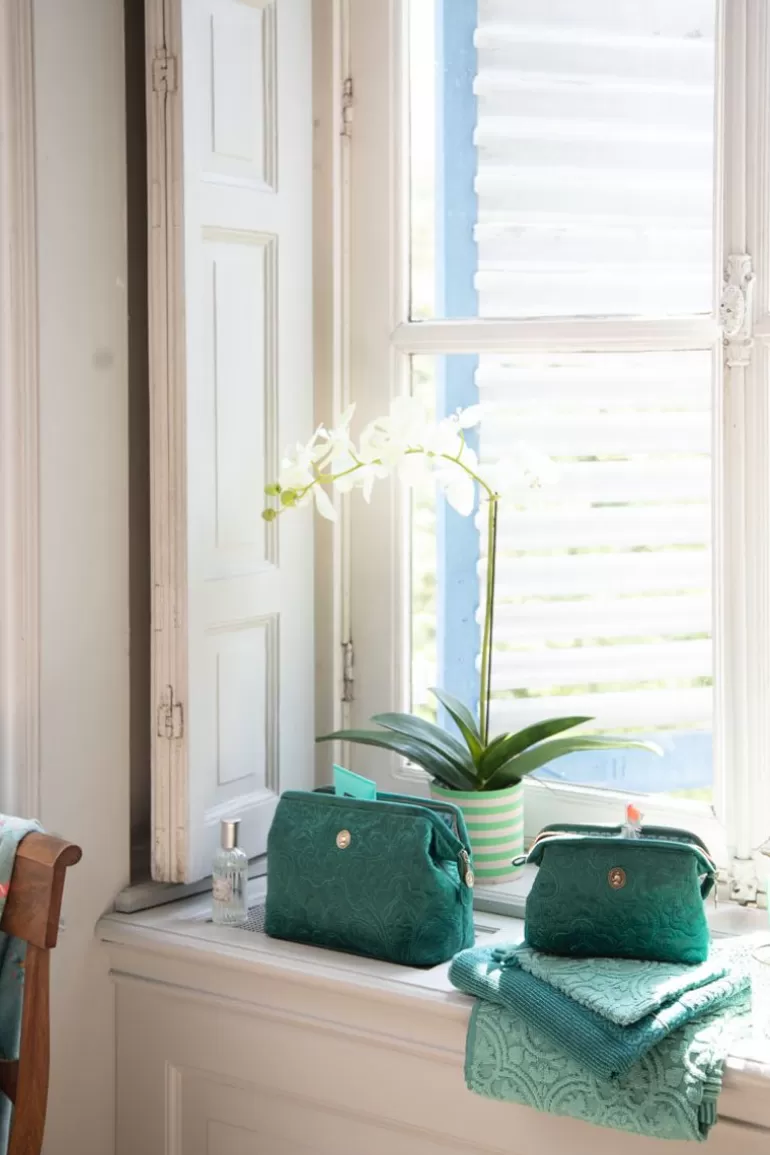 Beauty Cases-Pip Studio Toilettas Buidel Groot Velvet Quiltey Days Groen