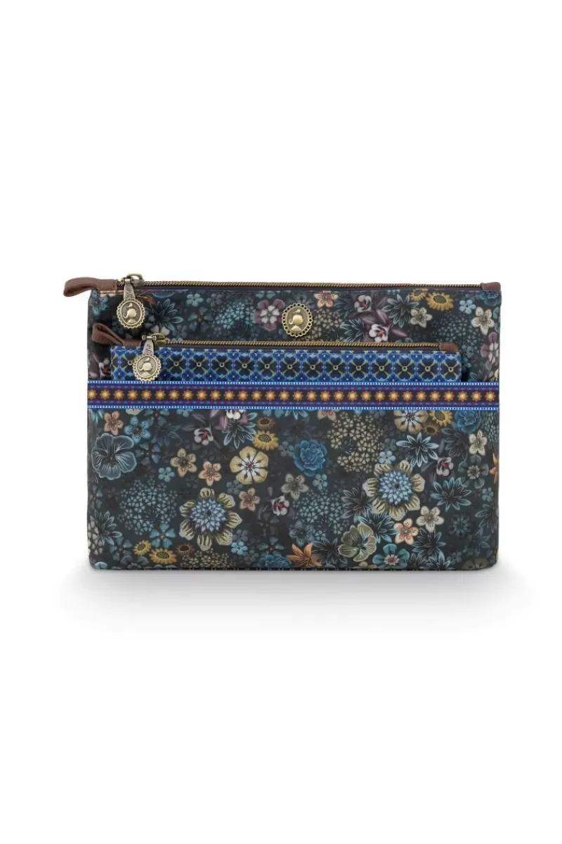 Store Pip Studio Toilettas Combi Groot Tutti I Fiori Blauw