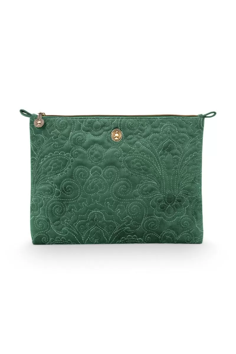 Best Sale Pip Studio Toilettas Groot Velvet Quiltey Days Groen