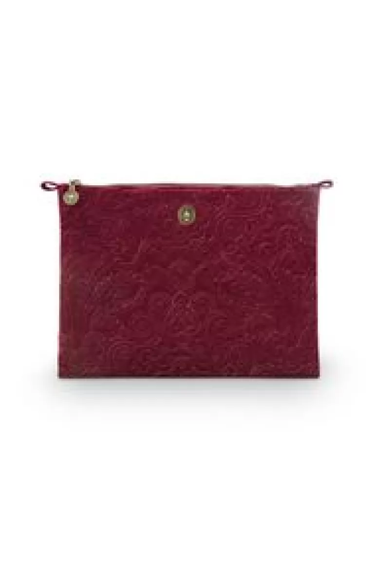 Beauty Cases-Pip Studio Toilettas Groot Velvet Quiltey Days Rood