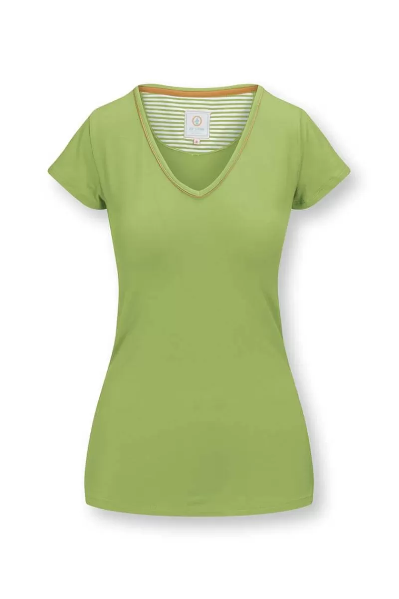 Flash Sale Pip Studio Top Korte Mouw Solid Licht Groen