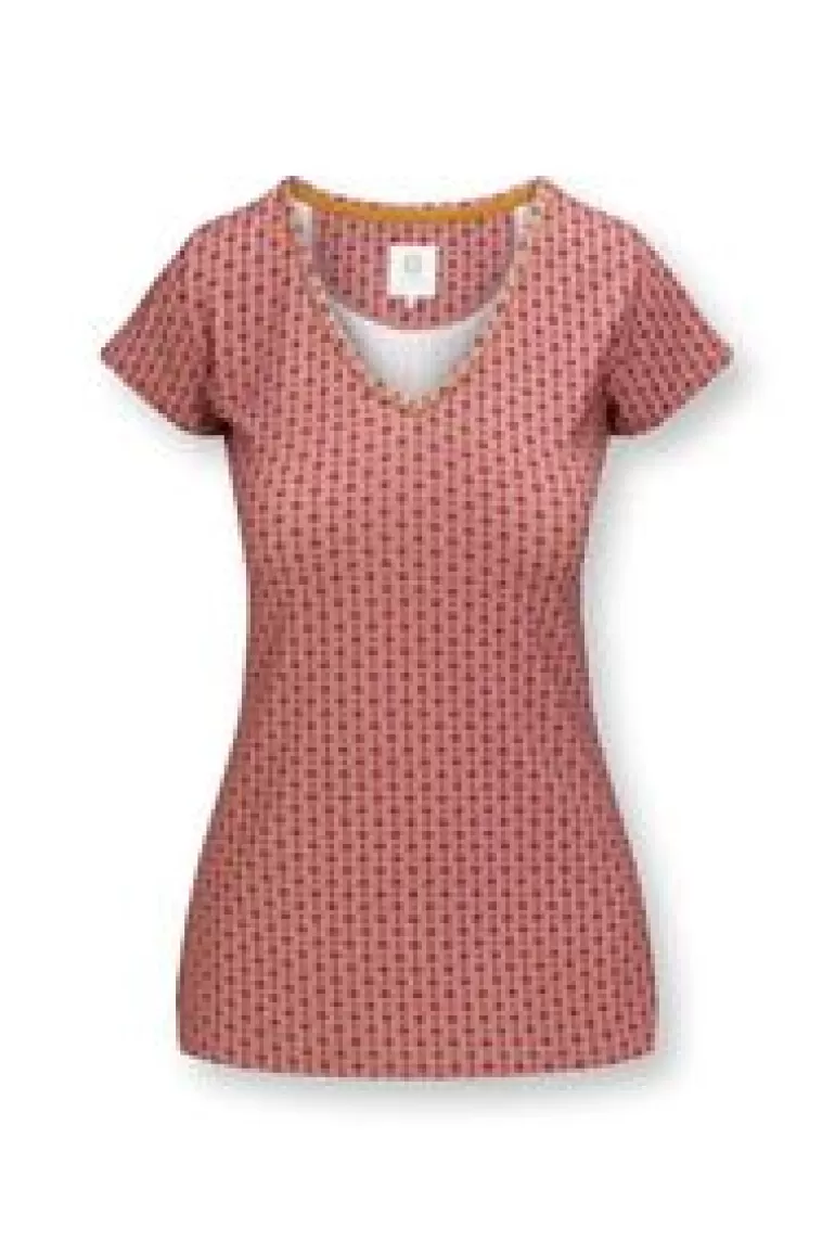 T-Shirts-Pip Studio Top Korte Mouw Tegola Roze