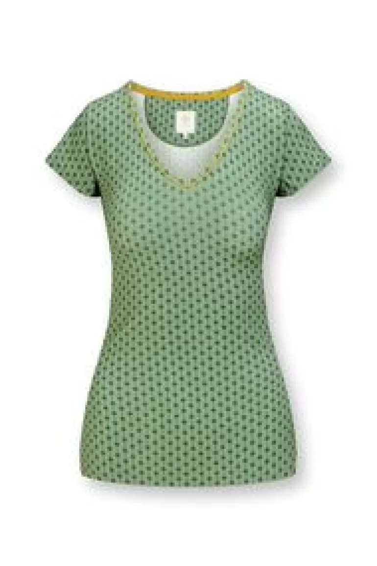 T-Shirts-Pip Studio Top Korte Mouw Tegola Groen