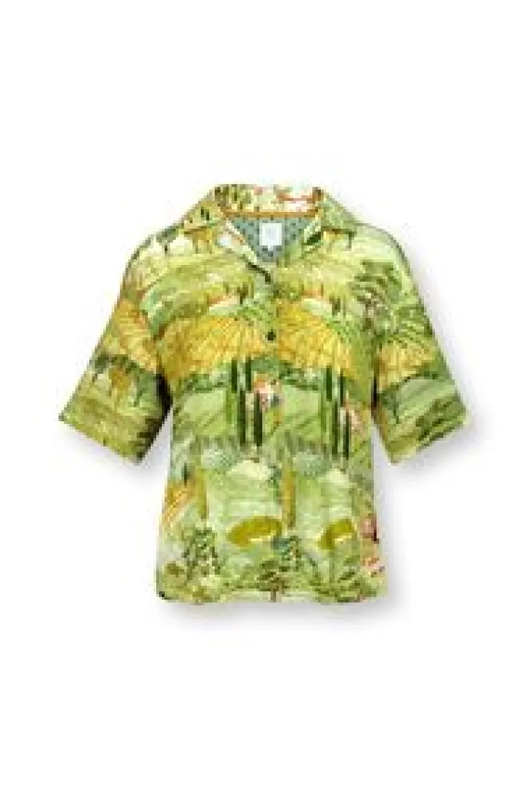 T-Shirts-Pip Studio Top Korte Mouw Toscana Groen