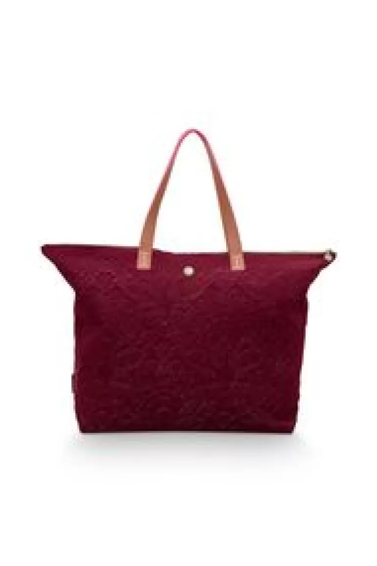 Weekendtassen-Pip Studio Tote Bag Velvet Quiltey Days Rood