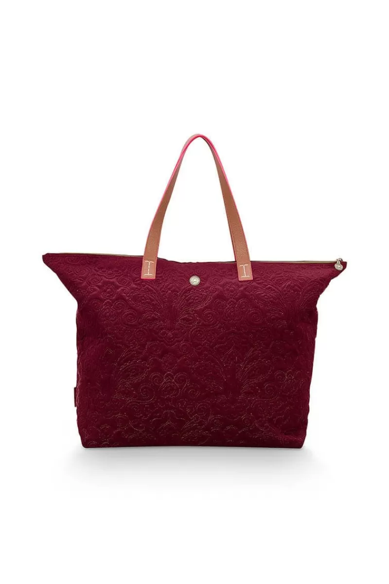 Flash Sale Pip Studio Tote Bag Velvet Quiltey Days Rood