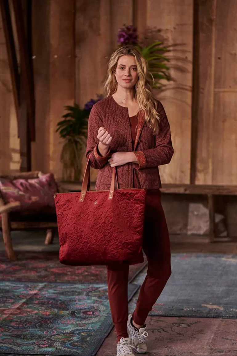 Weekendtassen-Pip Studio Tote Bag Velvet Quiltey Days Rood