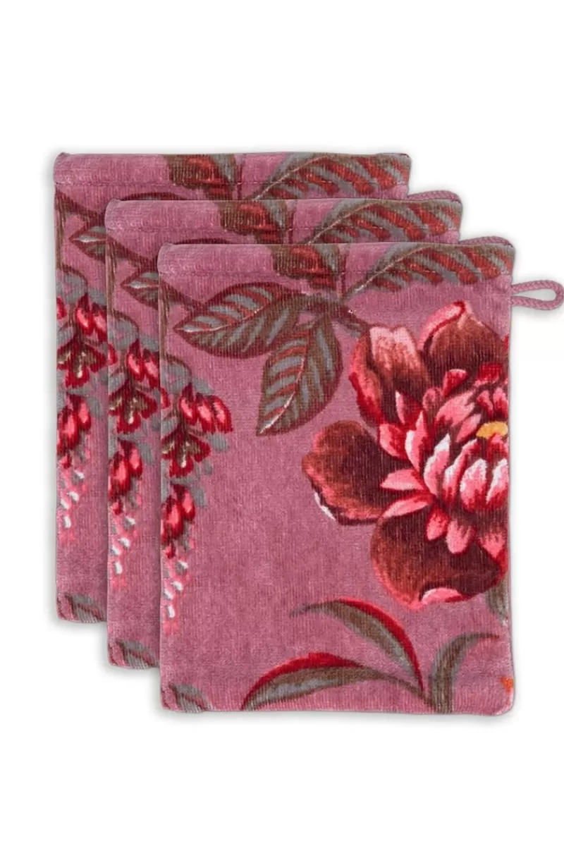 Best Sale Pip Studio Washandje Set/3 Secret Garden Mauve 16X22Cm Paars