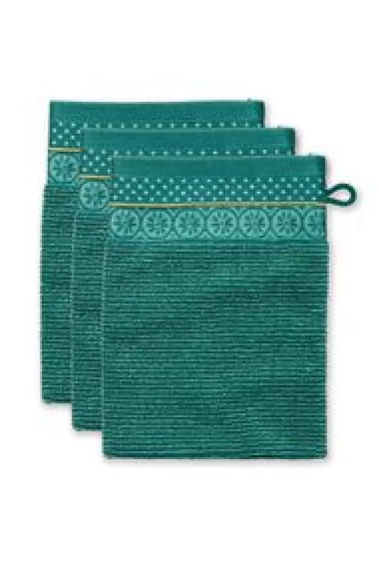 Washandjes-Pip Studio Washandje Set/3 Soft Zellige 16X22 Cm Groen