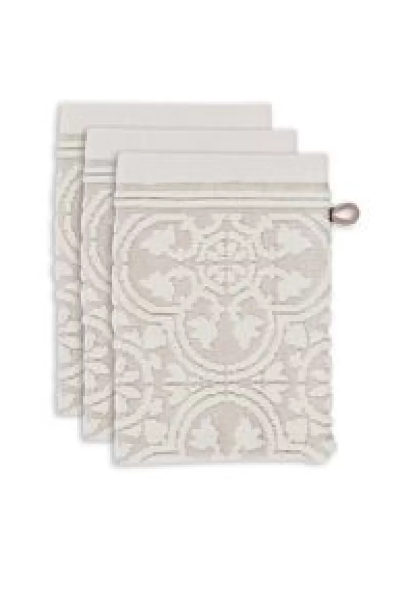 Washandjes-Pip Studio Washandje Set/3 Tile De Pip 16X22 Cm Khaki