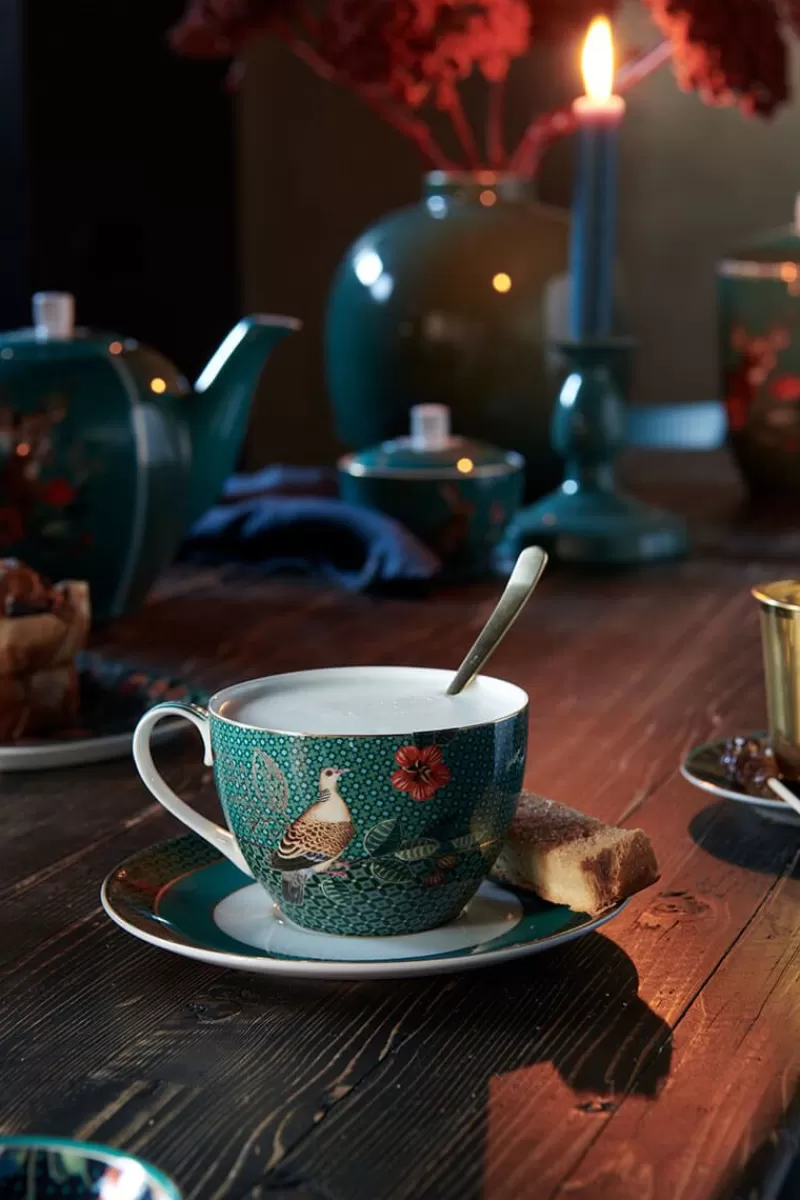 Store Pip Studio Winter Wonderland Cappuccino Kop & Schotel Groen