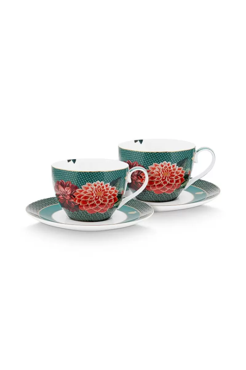 Cheap Pip Studio Winter Wonderland Set/2 Cappuccino Kop & Schotel Groen