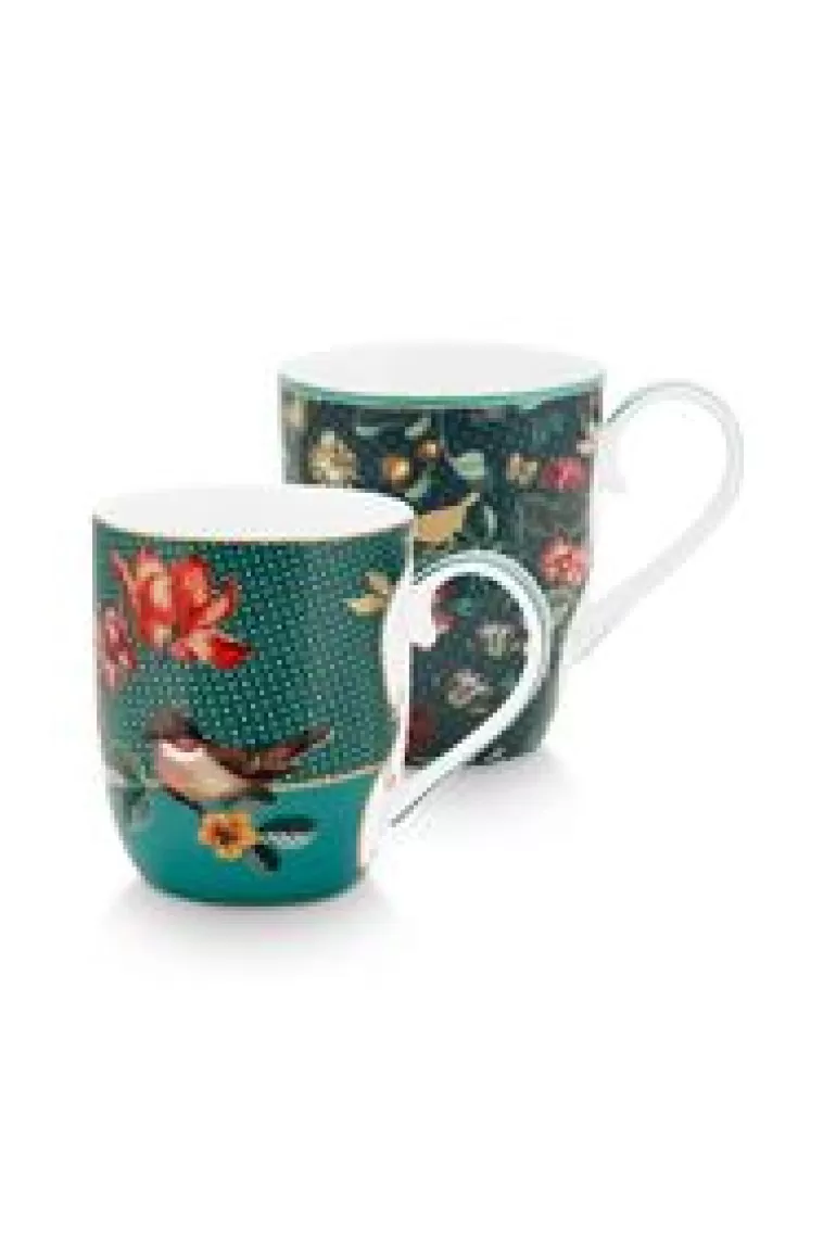 Sets Porseleinen Sets-Pip Studio Winter Wonderland Set/2 Mokken Klein Groen