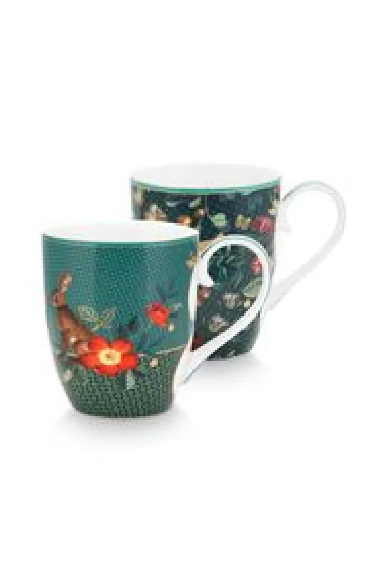 Sets Porseleinen Sets-Pip Studio Winter Wonderland Set/2 Mokken Xl Groen